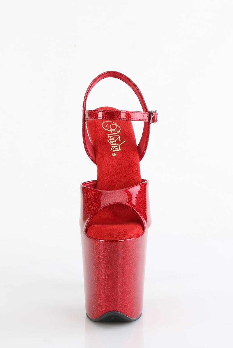 Pleaser USA Flamingo-809GP 8inch Pleasers - Ruby Glitter-Pleaser USA-Pole Junkie