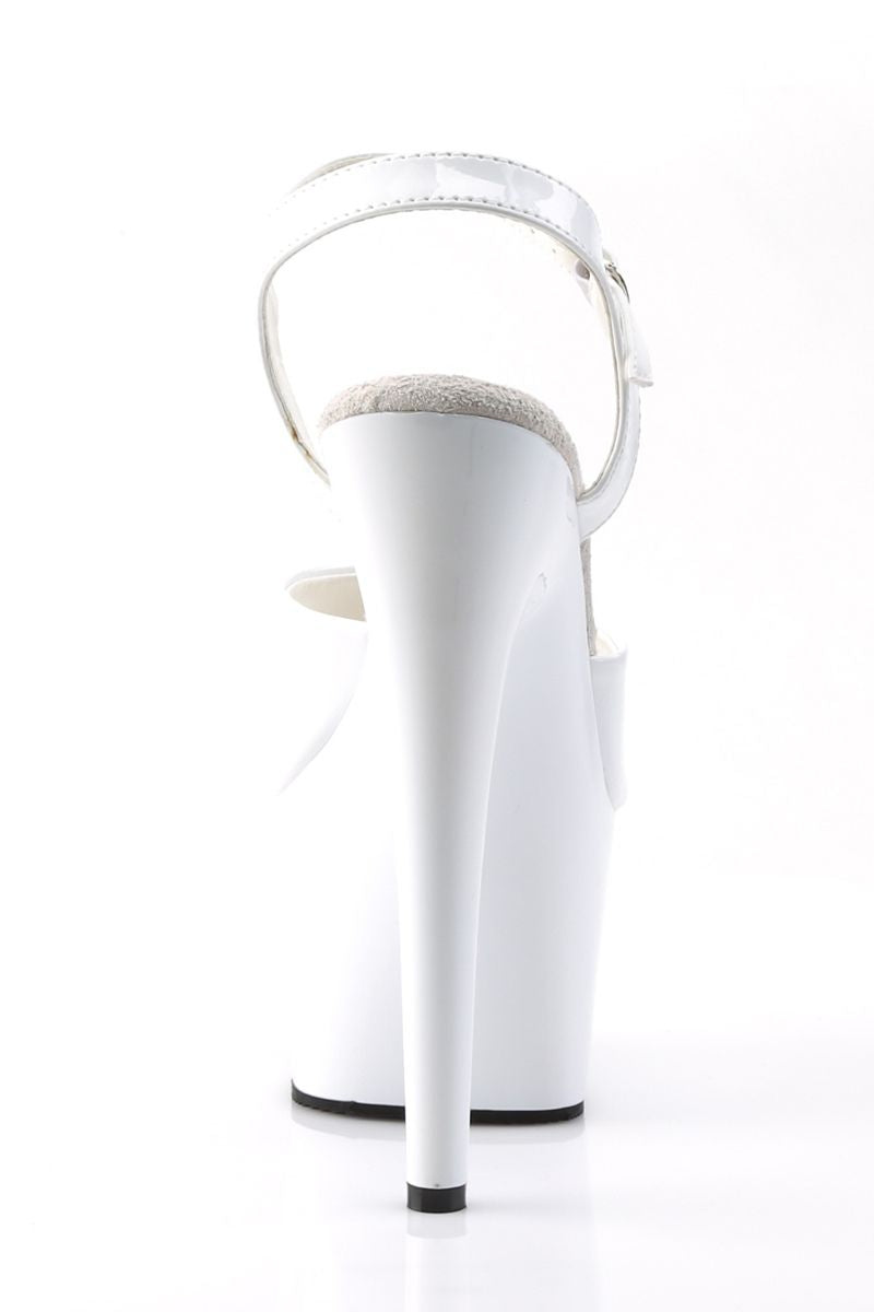 Pleaser USA Adore-709 7inch Pleasers - Patent White-Pleaser USA-Pole Junkie