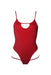 Hamade Activewear Hollow Front Bodysuit - Red-Hamade Activewear-Pole Junkie