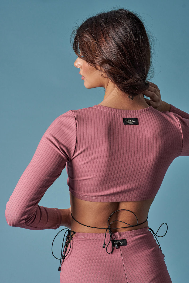 HotCakes Polewear Lace Up Top - Pink Coral-Hot Cakes-Pole Junkie