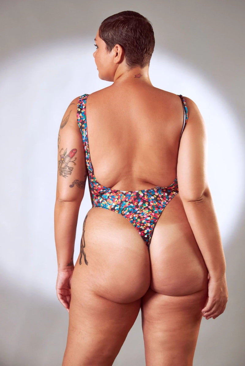 Rolling Perigo Bodysuit - Confetti-Rolling-Pole Junkie