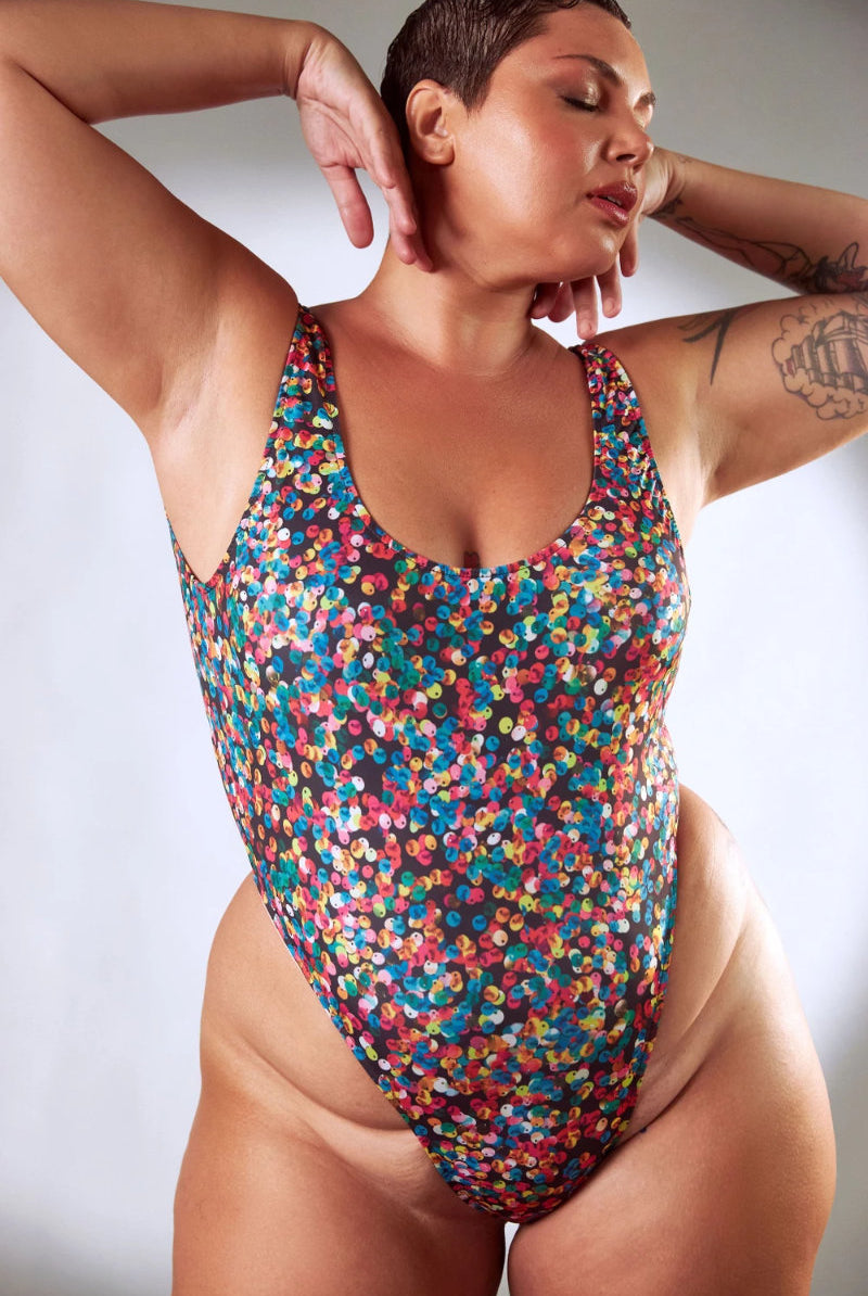 Rolling Perigo Bodysuit - Confetti-Rolling-Pole Junkie