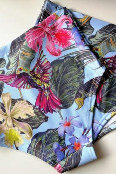 Pole Addict High Waisted Shorts - Tropical Flowers-Pole Addict-Pole Junkie