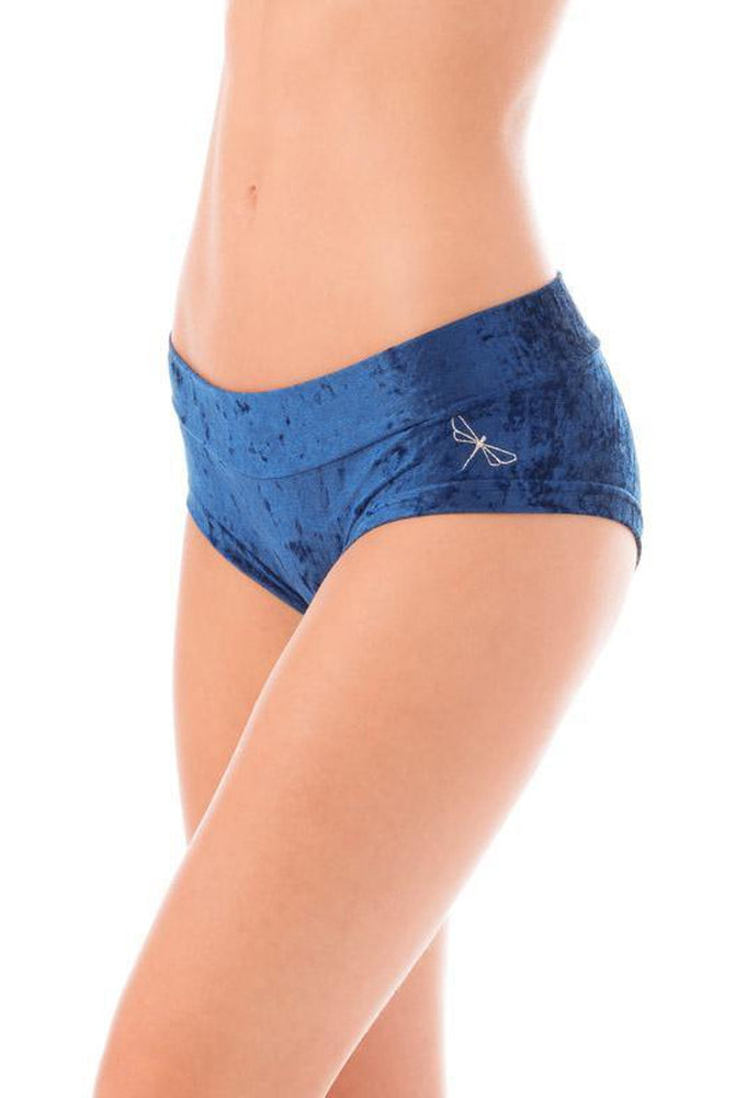 Dragonfly Hot Pants - Velvet Blue-Dragonfly-Pole Junkie