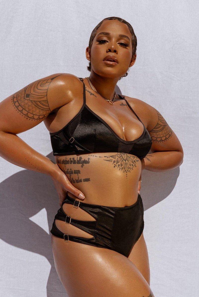 CXIX Aphrodite High Waist Bottoms - Black-Creatures of XIX-Pole Junkie