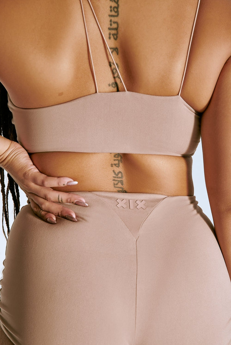 CXIX LuxLounge One Shoulder Illusion Top - Taupe-Creatures of XIX-Pole Junkie