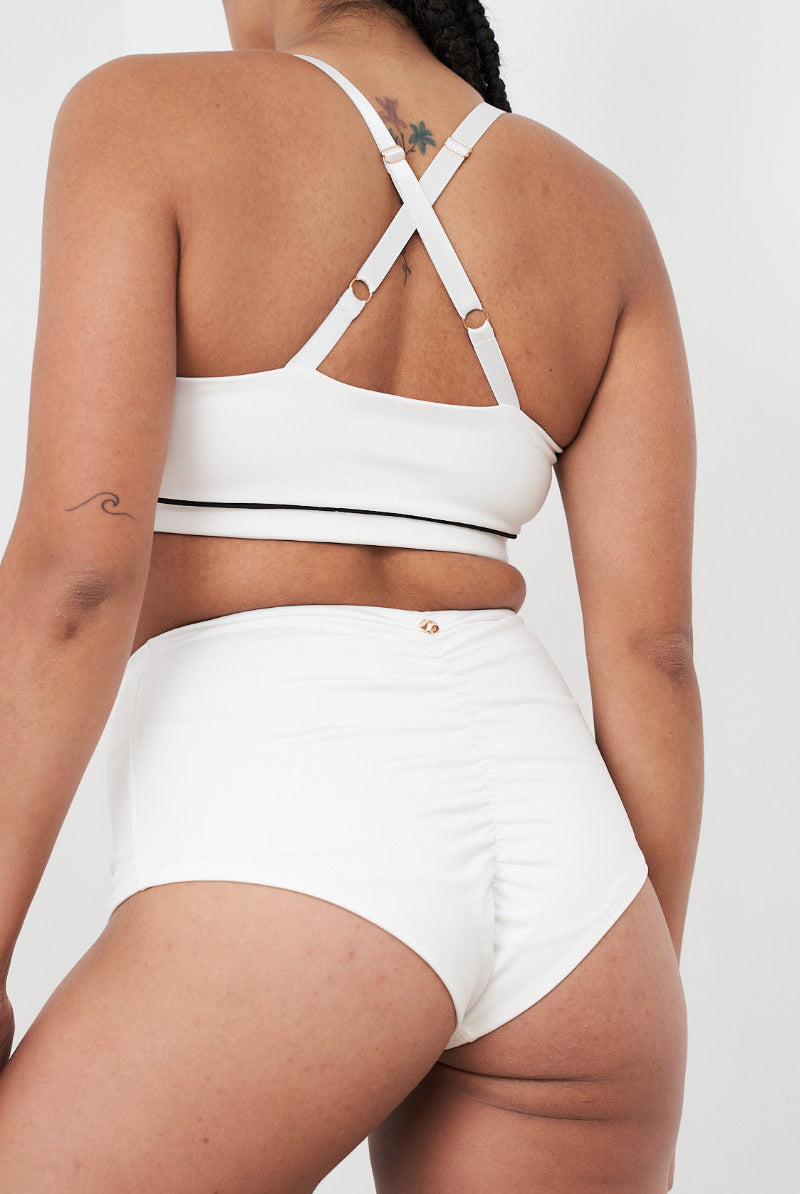 Lunalae Missy High Waist Bottoms - Recycled White-Lunalae-Pole Junkie