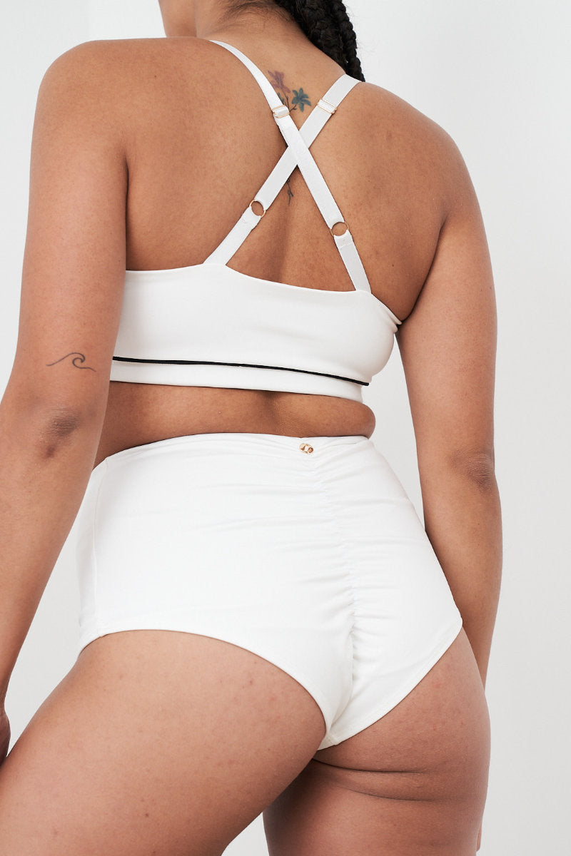 Lunalae Missy High Waist Bottoms - Recycled White-Lunalae-Pole Junkie