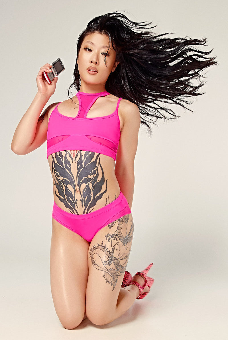 CXIX Dollhaus Low Waist Bottoms - Barbie Pink-Creatures of XIX-Pole Junkie