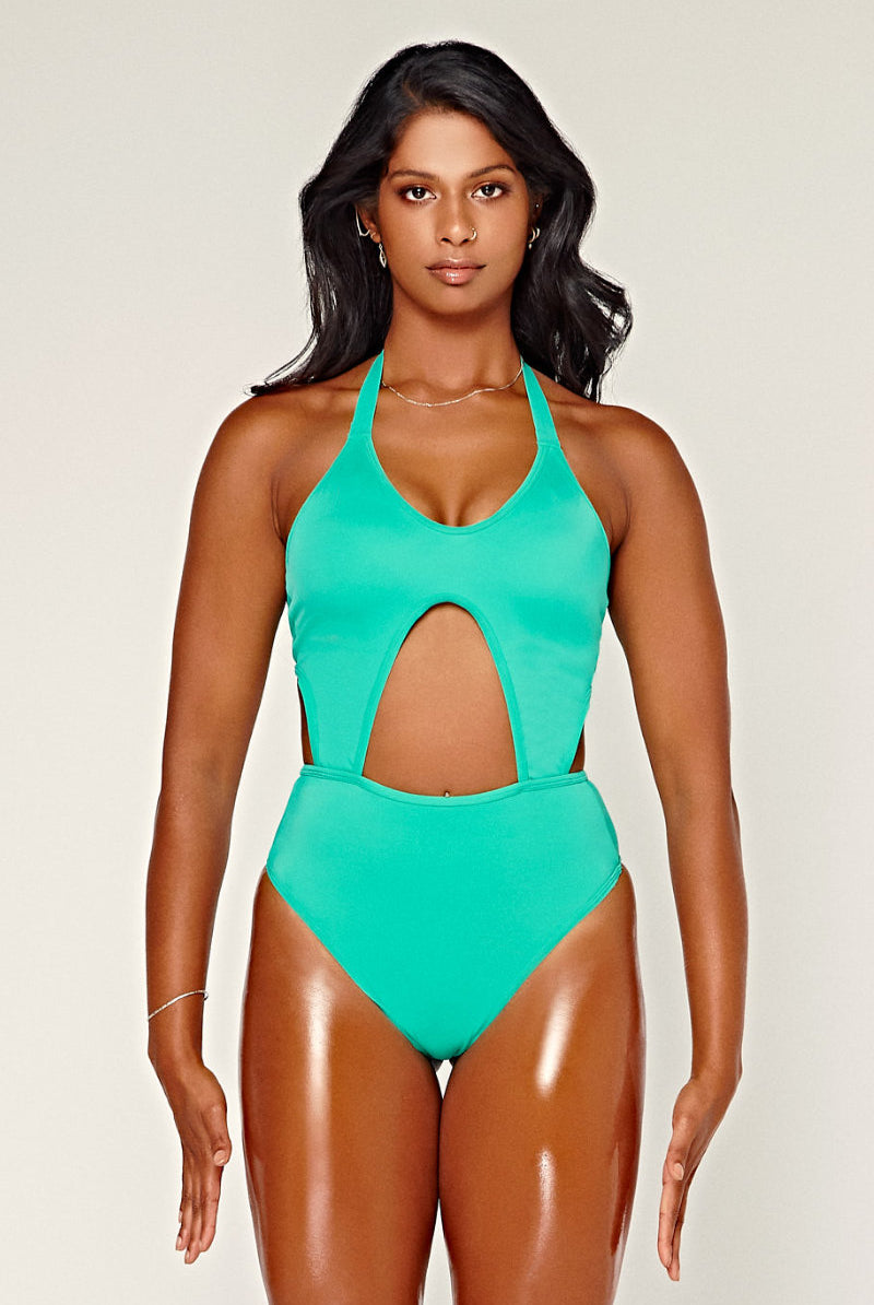 CXIX Dollhaus Halter Bodysuit - Aqua-Creatures of XIX-Pole Junkie
