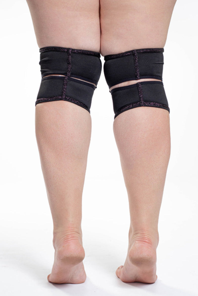 Queen Kneepads - Black Sparkle-Queen Accessories-Pole Junkie