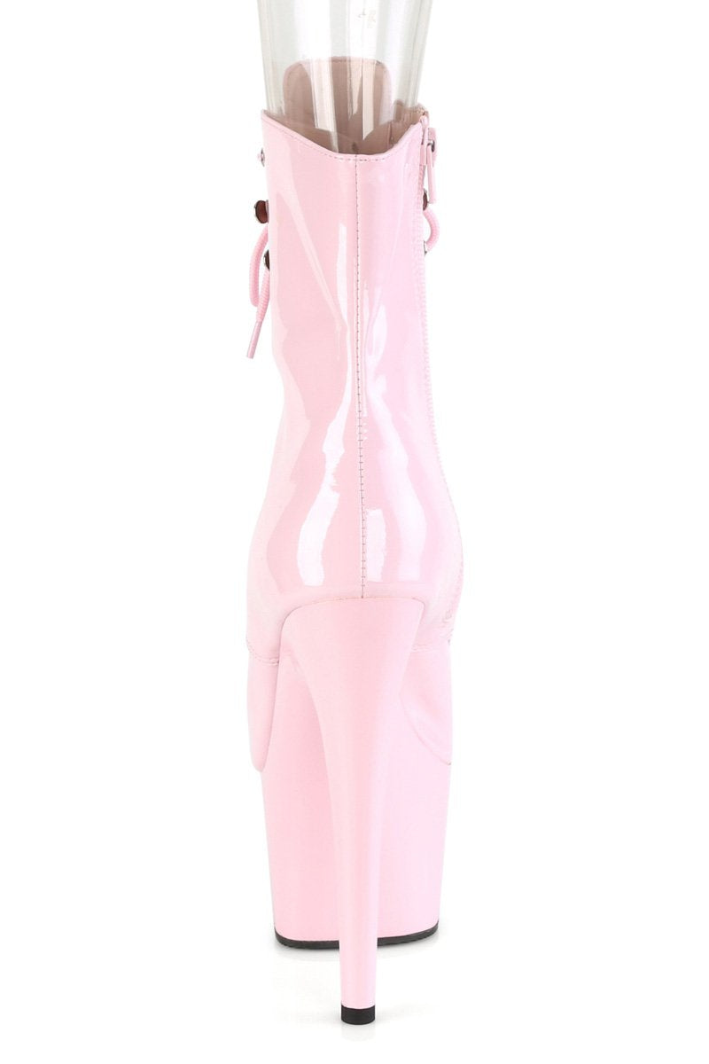 Pleaser USA Adore-1021 7inch Pleaser Peep toe Boots - Patent Baby Pink-Pleaser USA-Pole Junkie