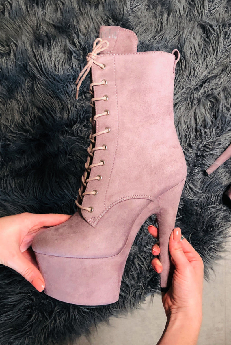Hella Heels BabyDoll 7inch Boots - Lilac Mink-Hella Heels-Pole Junkie