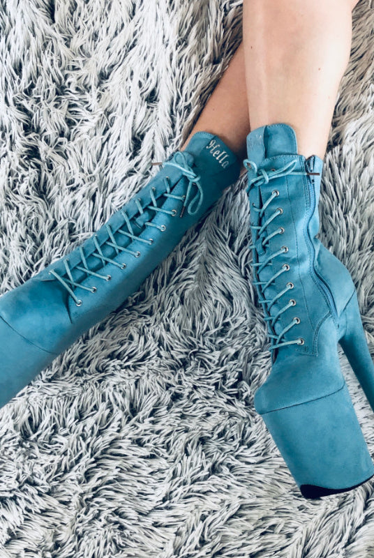 Hella Heels BabyDoll 8inch Boots - Baby Blue-Hella Heels-Pole Junkie