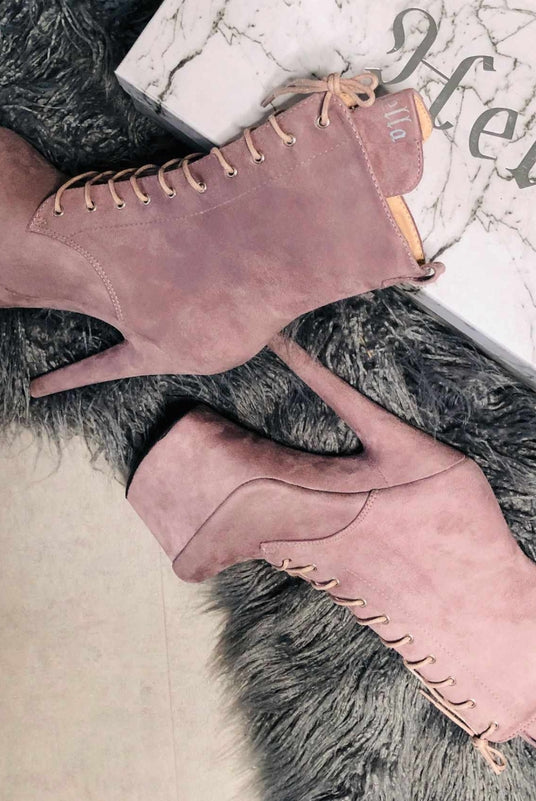 Hella Heels BabyDoll 7inch Boots - Lilac Mink-Hella Heels-Pole Junkie