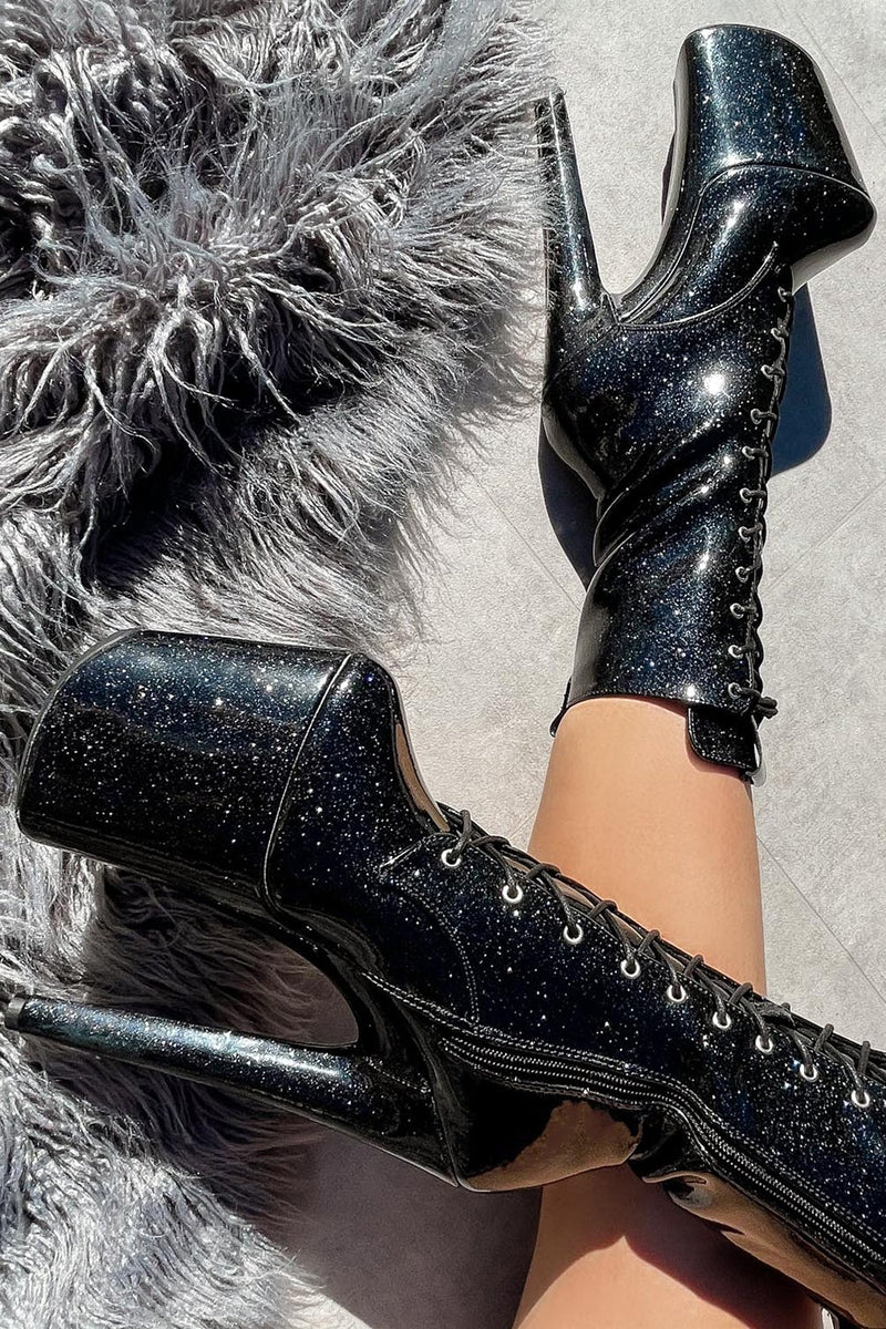 Hella Heels The Glitterati 8inch Boots - Sin City-Hella Heels-Pole Junkie