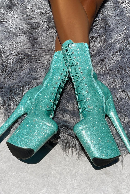 Hella Heels The Glitterati 8inch Boots - Baby Blues-Hella Heels-Pole Junkie