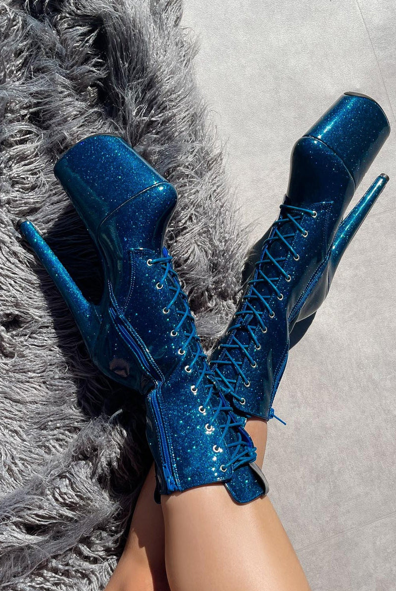 Hella Heels The Glitterati 8inch Boots - Skinny Dippin'-Hella Heels-Pole Junkie