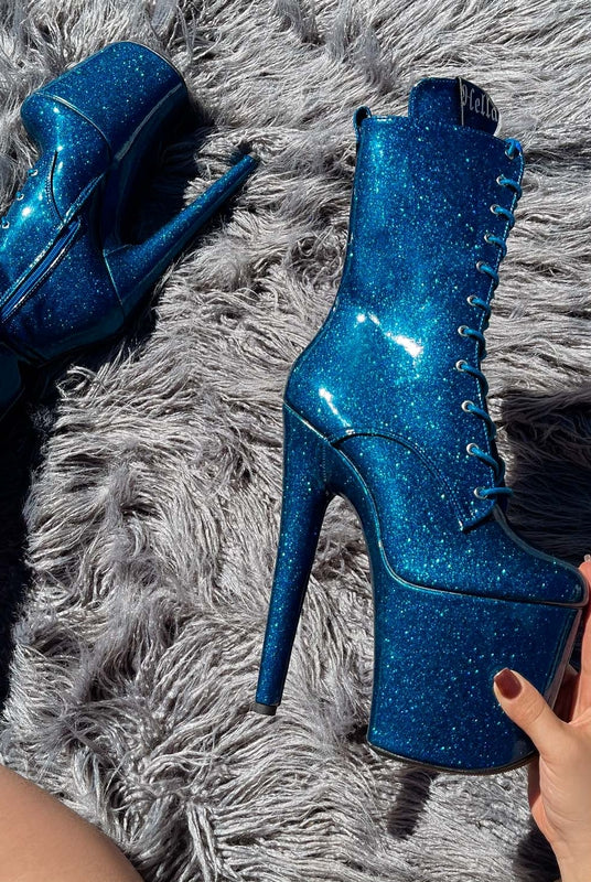 Hella Heels The Glitterati 8inch Boots - Skinny Dippin'-Hella Heels-Pole Junkie