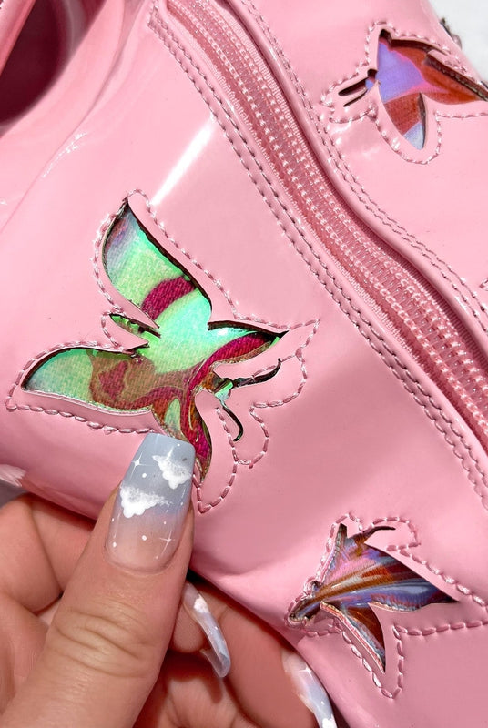 Hella Heels Butterfly Boots - 8inch - Pink-Hella Heels-Pole Junkie