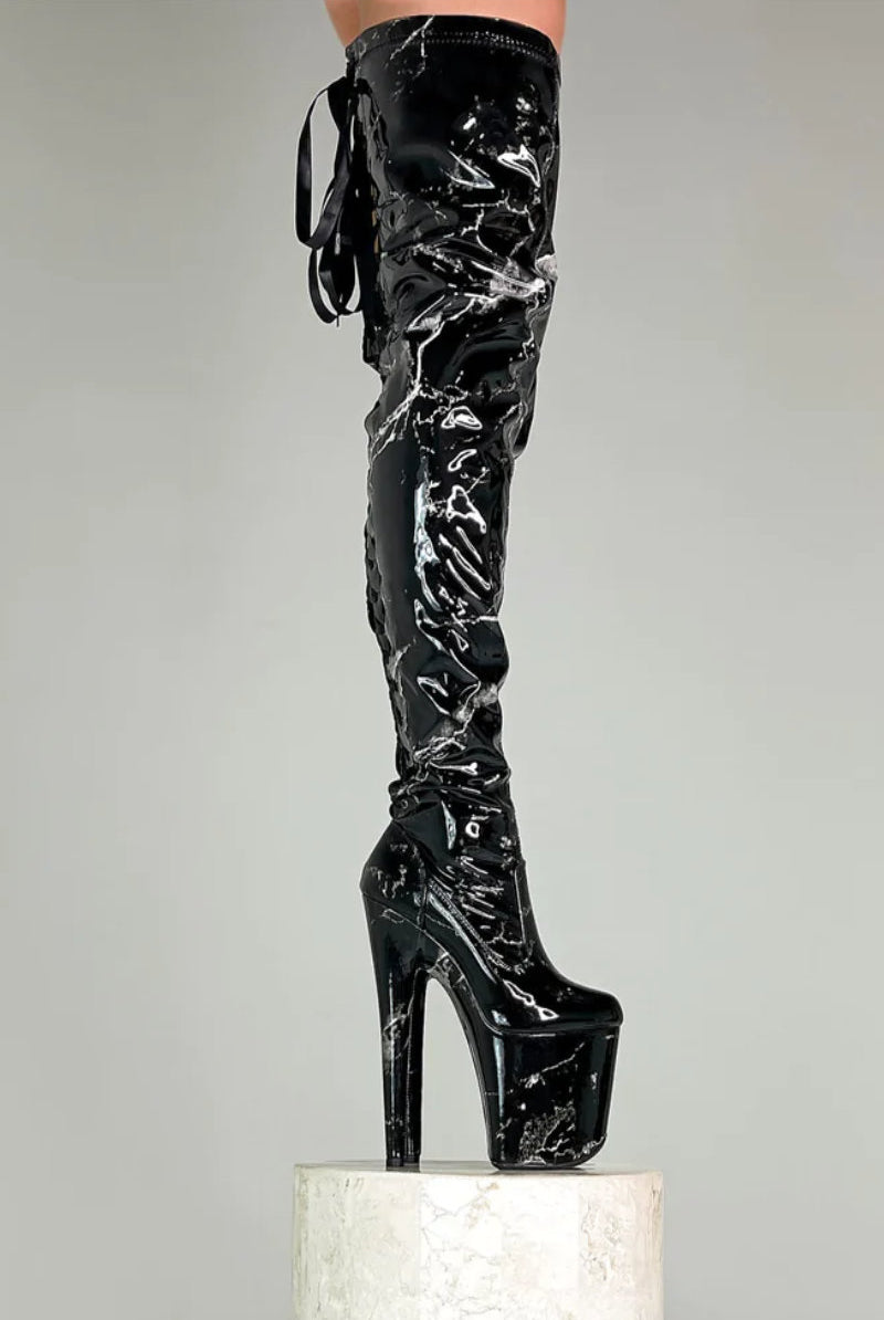 Hella Heels Renaissance Slim Thigh High 8inch Boots - Confession-Hella Heels-Pole Junkie