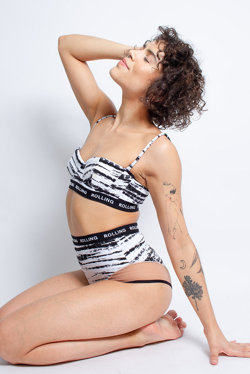 Rolling Alpha Balconette Top - Zebra-Rolling-Pole Junkie
