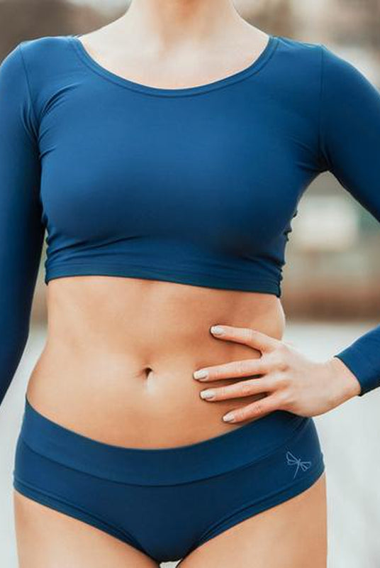 Dragonfly Pavi Crop Top - Petrol-Dragonfly-Pole Junkie