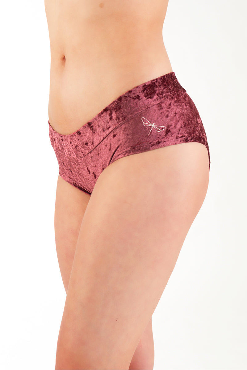 Dragonfly Hot Pants - Velvet Amaranth-Dragonfly-Pole Junkie