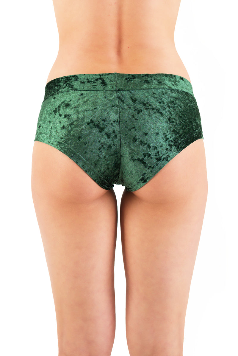 Dragonfly Hot Pants - Velvet Emerald-Dragonfly-Pole Junkie