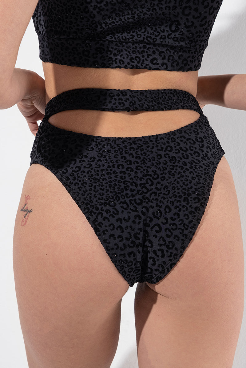 RAD Bahari Leopard Bottoms - Black Glitter-RAD-Pole Junkie