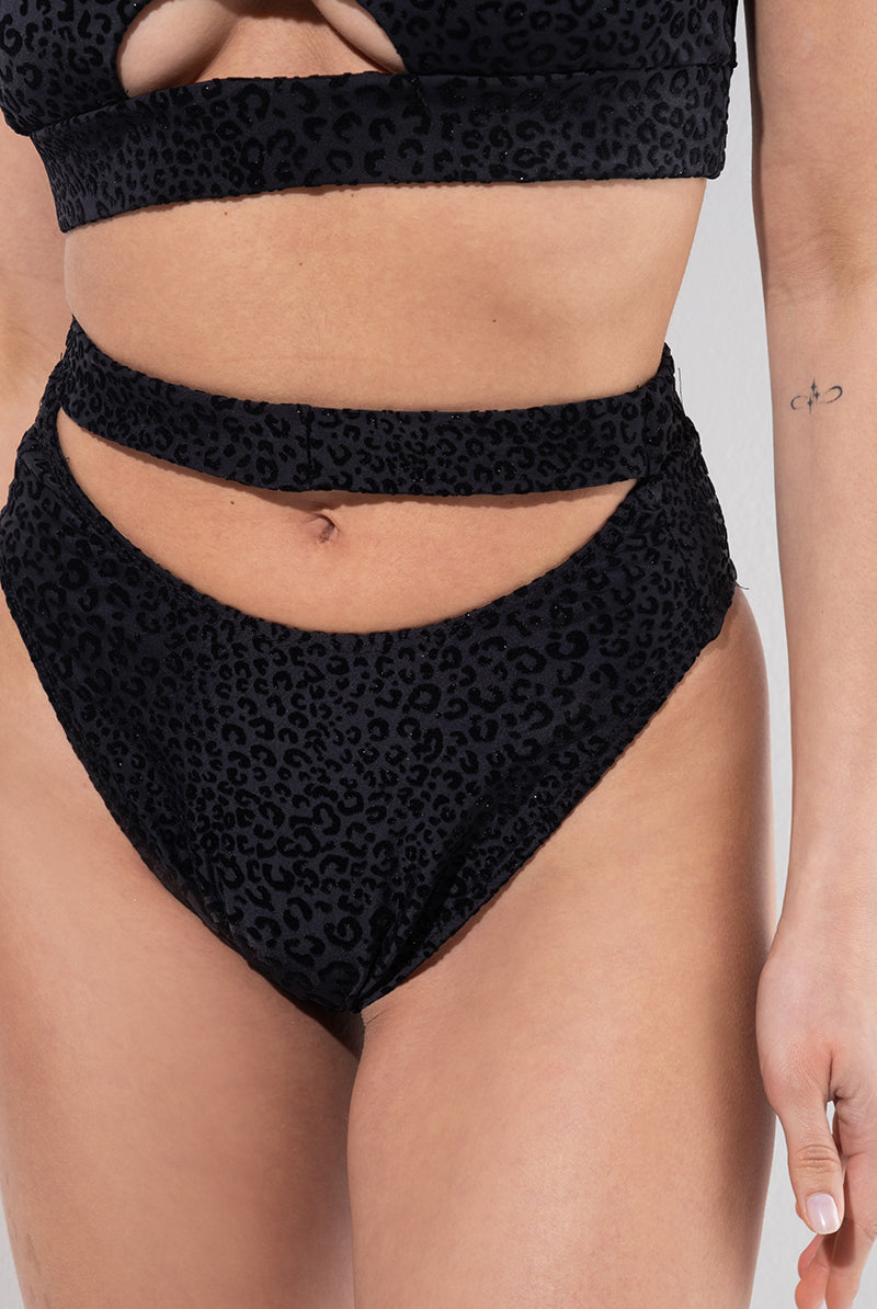 RAD Bahari Leopard Bottoms - Black Glitter-RAD-Pole Junkie