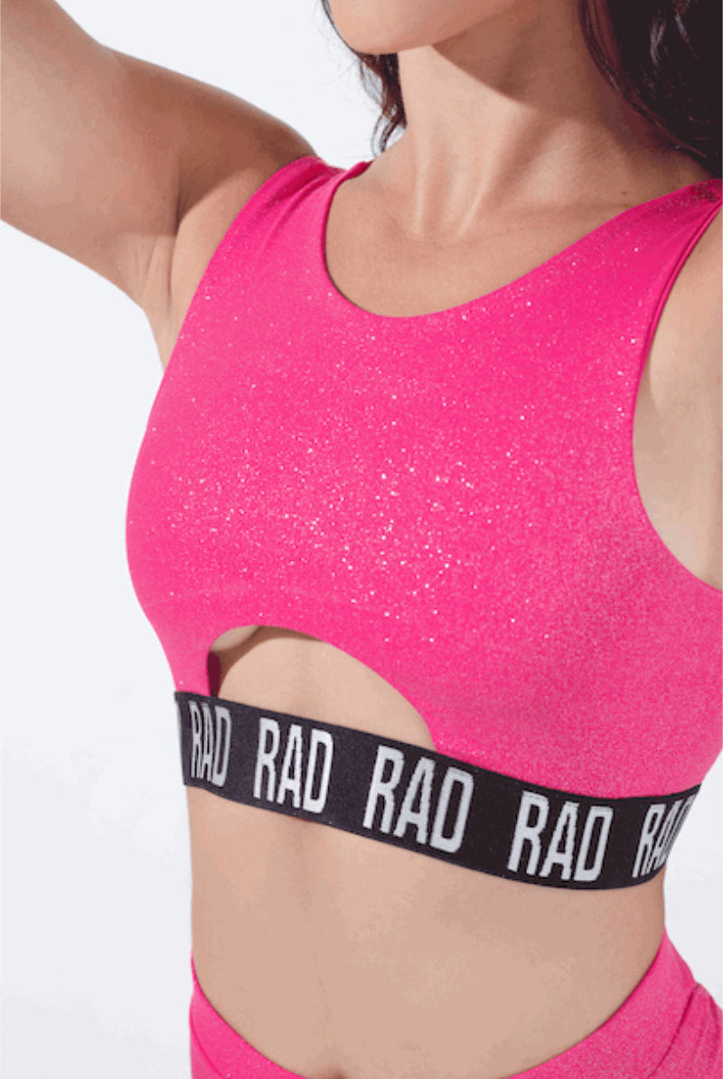 RAD Bahari Top - Fuchsia Glitter-RAD-Pole Junkie