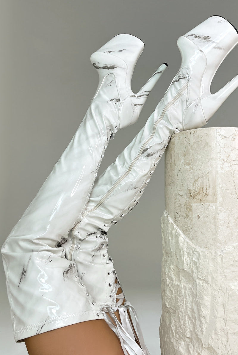 Hella Heels Renaissance Slim Thigh High 8inch Boots - Faith-Hella Heels-Pole Junkie