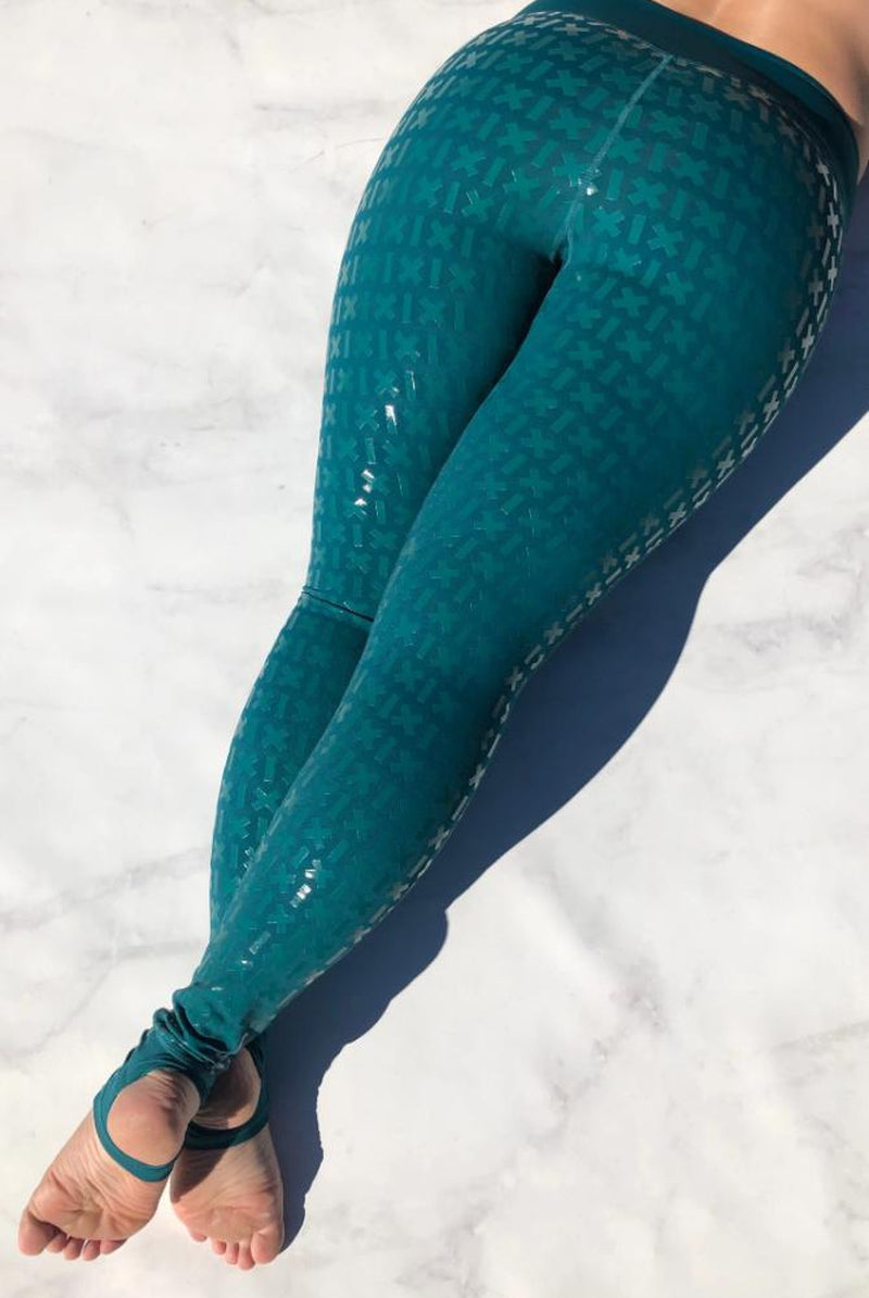 CXIX Gecko Grip Leggings - Teal-Creatures of XIX-Pole Junkie
