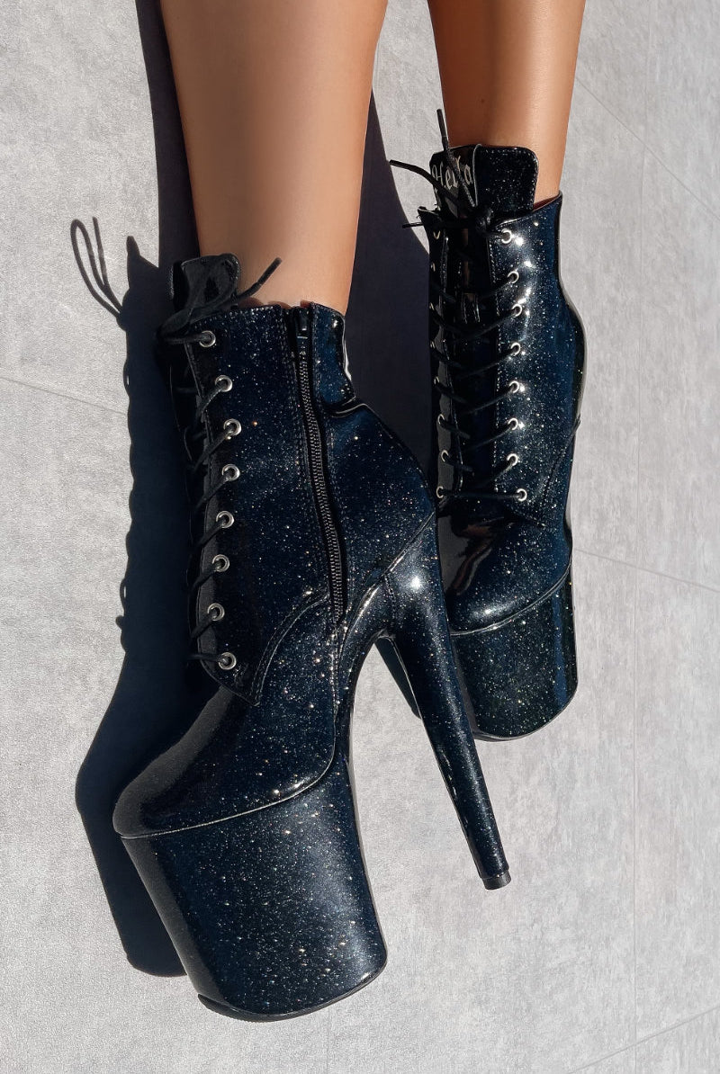 Hella Heels The Glitterati 8inch Ankle Boots - Sin City-Hella Heels-Pole Junkie