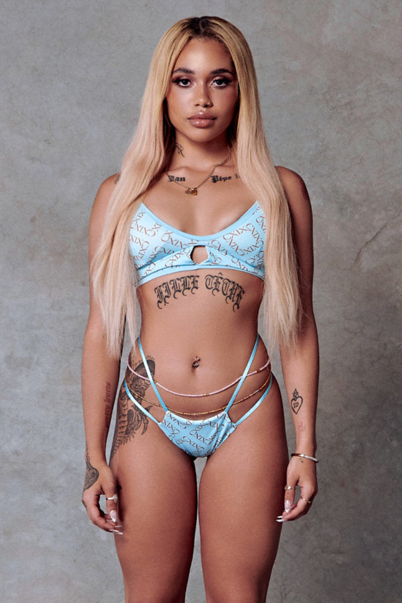 CXIX 119 Bralette - Blue Print-Creatures of XIX-Pole Junkie