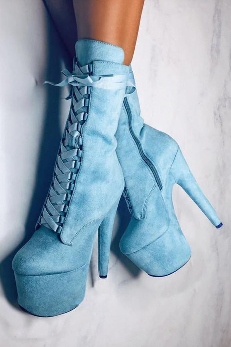 Hella Heels High BabyDoll 7inch Boots - Baby Blue-Hella Heels-Pole Junkie