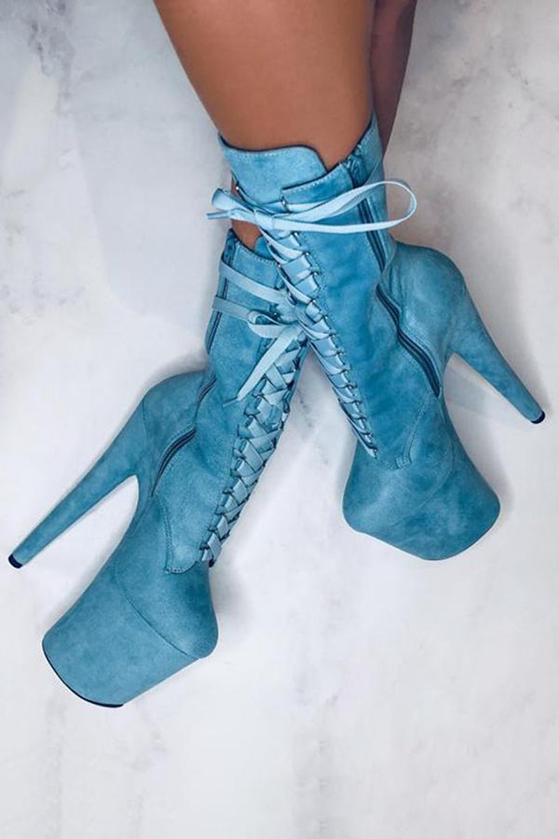 Hella Heels High BabyDoll 8inch Boots - Baby Blue-Hella Heels-Pole Junkie