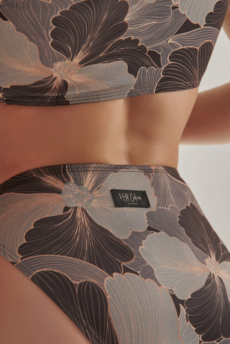 HotCakes Polewear Neoprene Bottoms - Dark Peonies-Hot Cakes-Pole Junkie