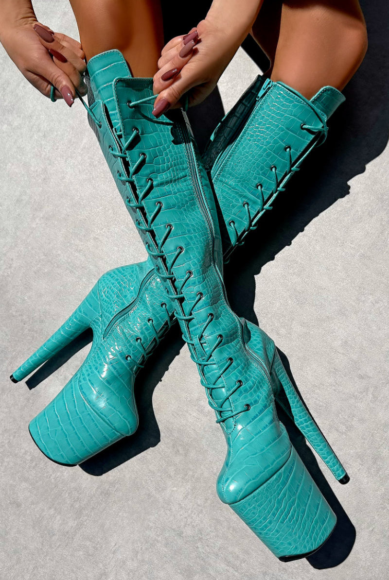 Hella Heels Killing Eve Knee High Boots - 8inch-Hella Heels-Pole Junkie