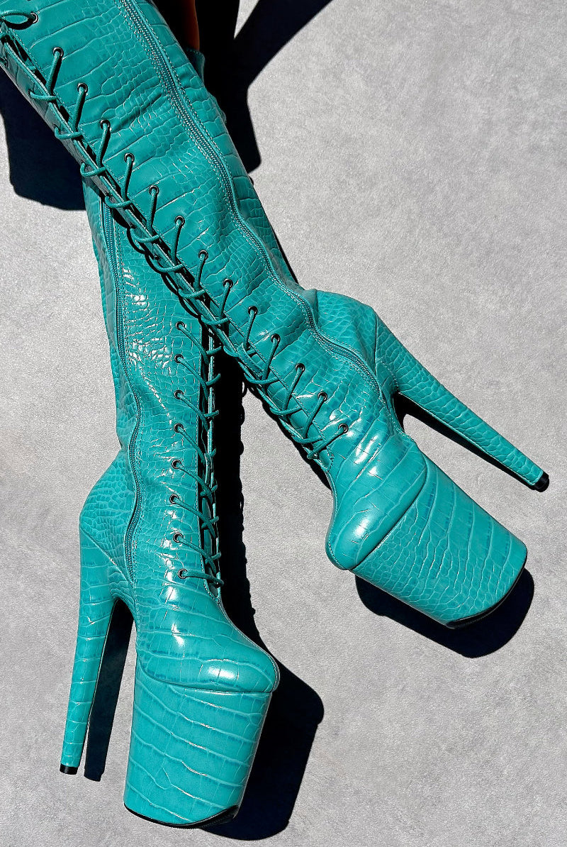 Hella Heels Killing Eve Knee High Boots - 8inch-Hella Heels-Pole Junkie