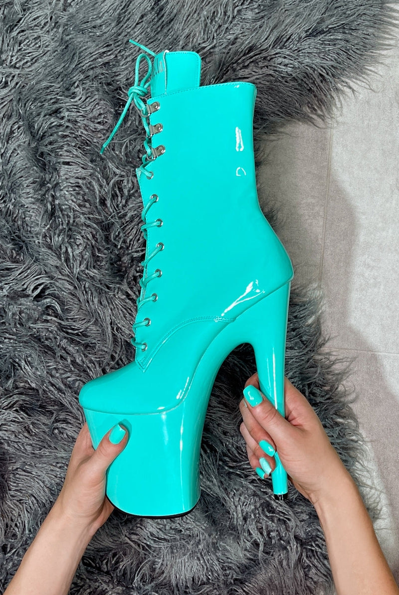 Hella Heels LipKit 8inch Boots - Minted-Hella Heels-Pole Junkie