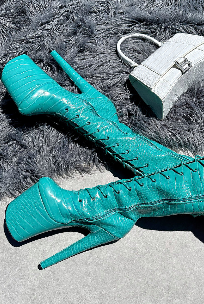 Hella Heels Killing Eve Knee High Boots - 8inch-Hella Heels-Pole Junkie