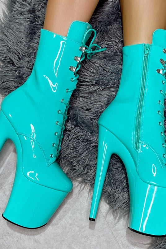 Hella Heels LipKit 8inch Boots - Minted-Hella Heels-Pole Junkie