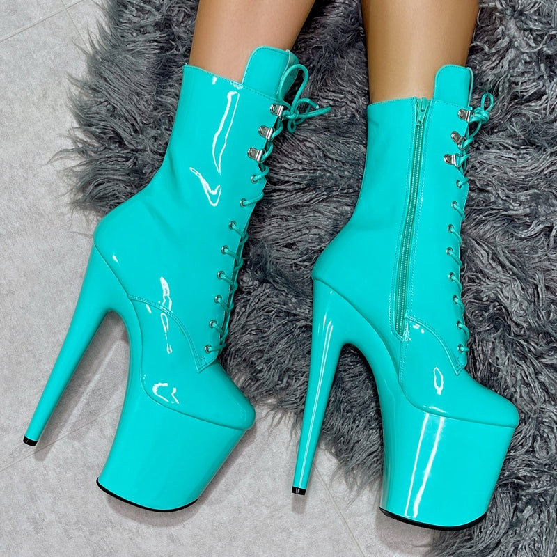 Hella Heels LipKit 8inch Boots - Minted-Hella Heels-Pole Junkie