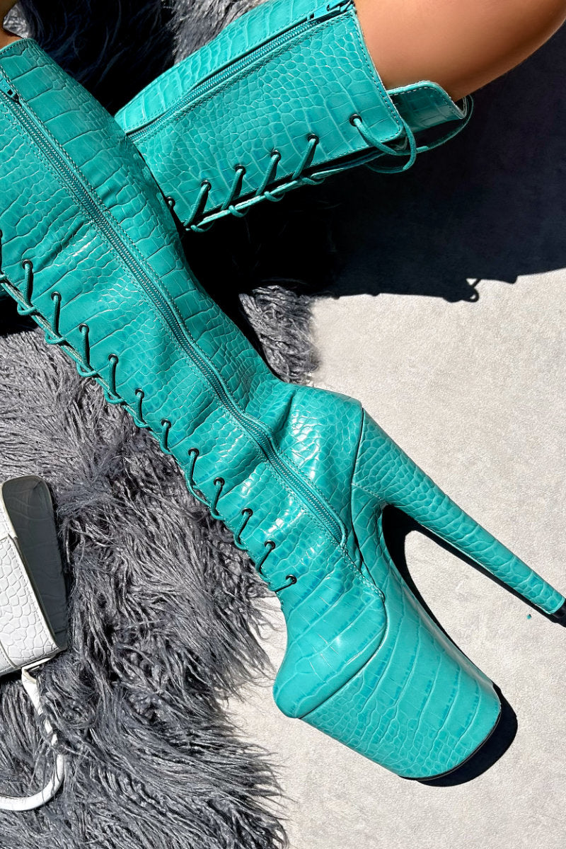 Hella Heels Killing Eve Knee High Boots - 8inch-Hella Heels-Pole Junkie