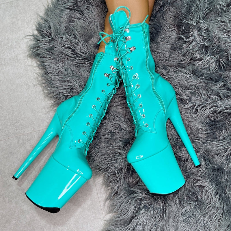Hella Heels LipKit 8inch Boots - Minted-Hella Heels-Pole Junkie