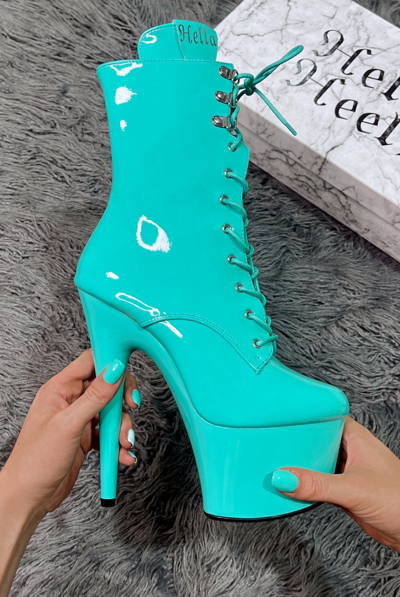 Hella Heels LipKit 7inch Boots - Minted-Hella Heels-Pole Junkie