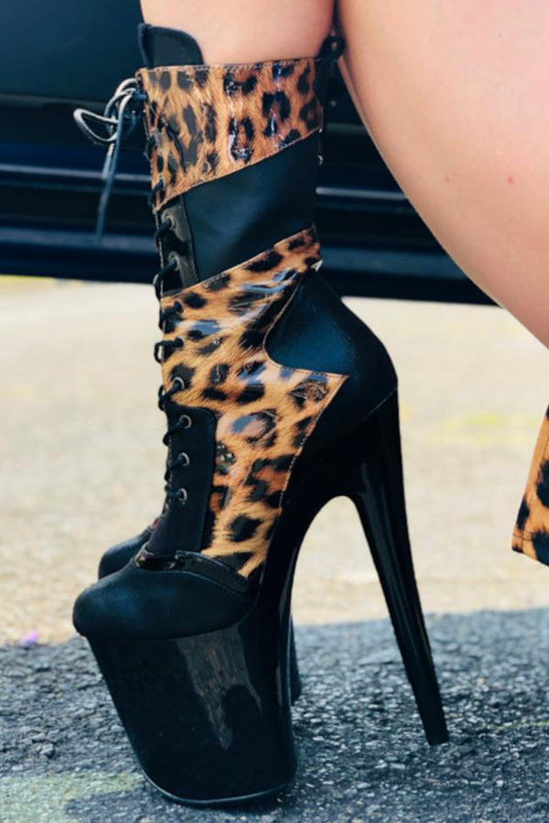 Hella Heels EmpireKicks 8inch Boots - Black-Hella Heels-Pole Junkie