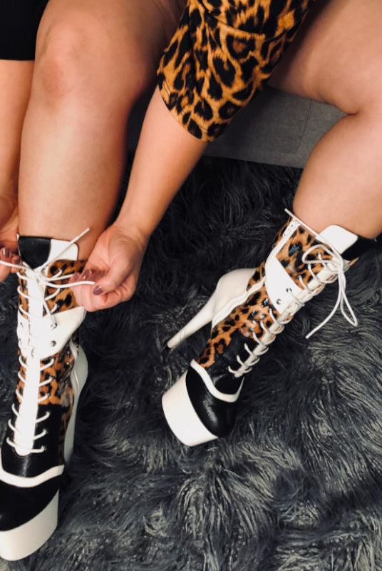 Hella Heels EmpireKicks 7inch Boots - White-Hella Heels-Pole Junkie